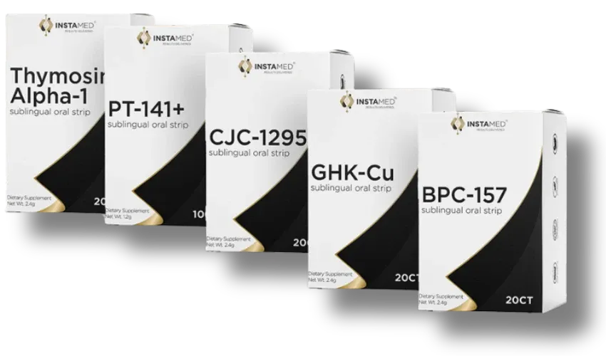 InstaMed oral-dissolving peptide strip lineup